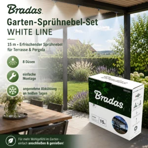 Bradas Garten-Sprühnebel-Set WHITE LINE, 15 m