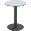 PAPERFLOW Gartentisch CROSS, grau, Durchmesser 600 mm, stabil und elegant, ideal für kleine Balkone und Terrassen.