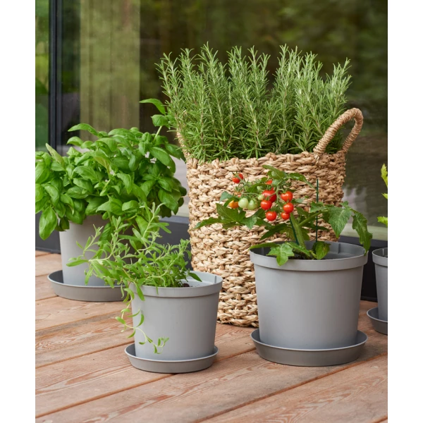 orthex Blumentopf CULTIVATE, Durchmesser: 210 mm, grau 5 orthex Blumentopf CULTIVATE, Durchmesser 210 mm, grau, ideal für Balkonpflanzen, aus langlebigem und UV-beständigem Kunststoff.