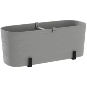 tera Blumenkasten-Set "Paros", inkl. Halter, fog grey