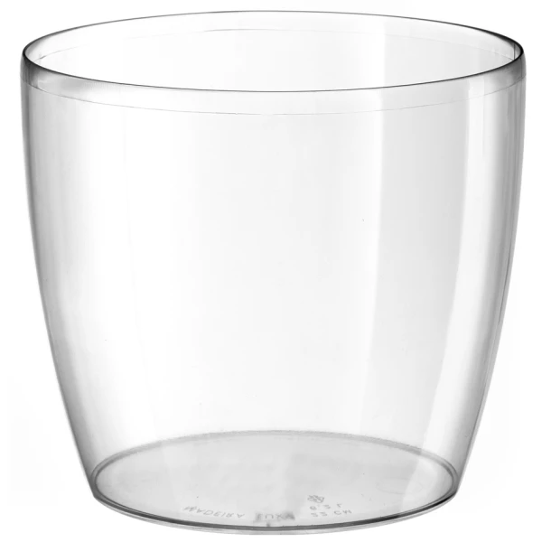 teraharten Blumentopf Madeira 22 cm, transparent, ideal für Blumen und Pflanzen drinnen und draußen, frostbeständig und UV-resistent.