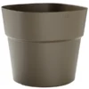 tera Pflanzgefäß Andromeda, Durchmesser 280 mm, sandfarben, ideal für Balkon- und Terrassengestaltung, robust und UV-beständig.