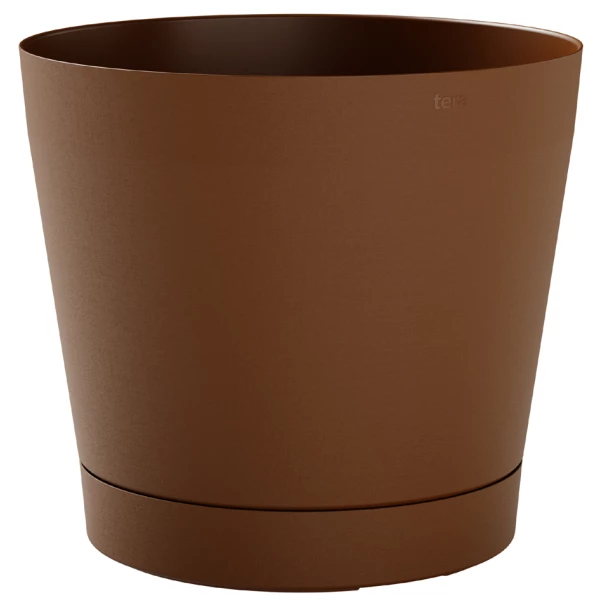 Tera Pflanzgefäß Orione, Durchmesser 190 mm, caramel, ideal für stilvolle Balkon- und Innenraumbegrünung, robust und wetterfest.