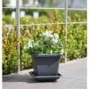 Pflanzkübel Nazca anthrazit, 390 mm breit, robust und stilvoll – ideal für moderne Balkone und Terrassen.