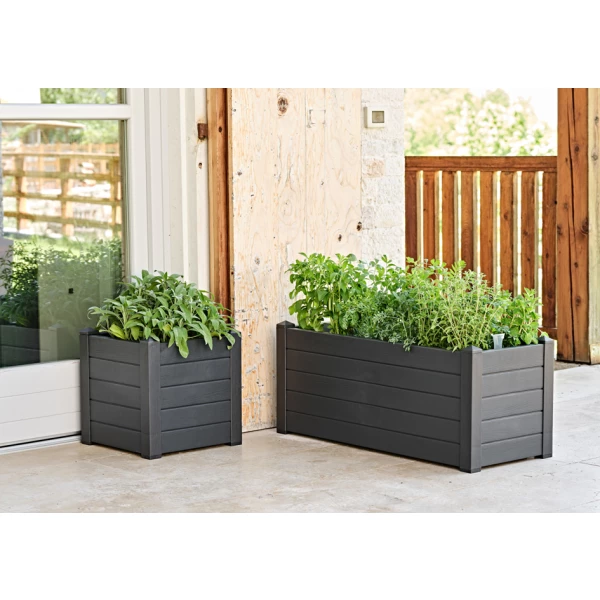 tera Pflanztrog "Trama 002", Breite: 1.000 mm, almond 2 Pflanztrog Trama 100 cm, almond, hochwertiger, wetterfester Kunststoff, ideal für Garten und Balkon, ermöglicht dekoratives Pflanzen mit Leichtigkeit.