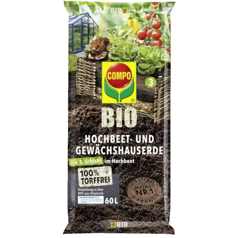 COMPO BIO Hochbeet- und Gewächshauserde torffrei, 60 Liter