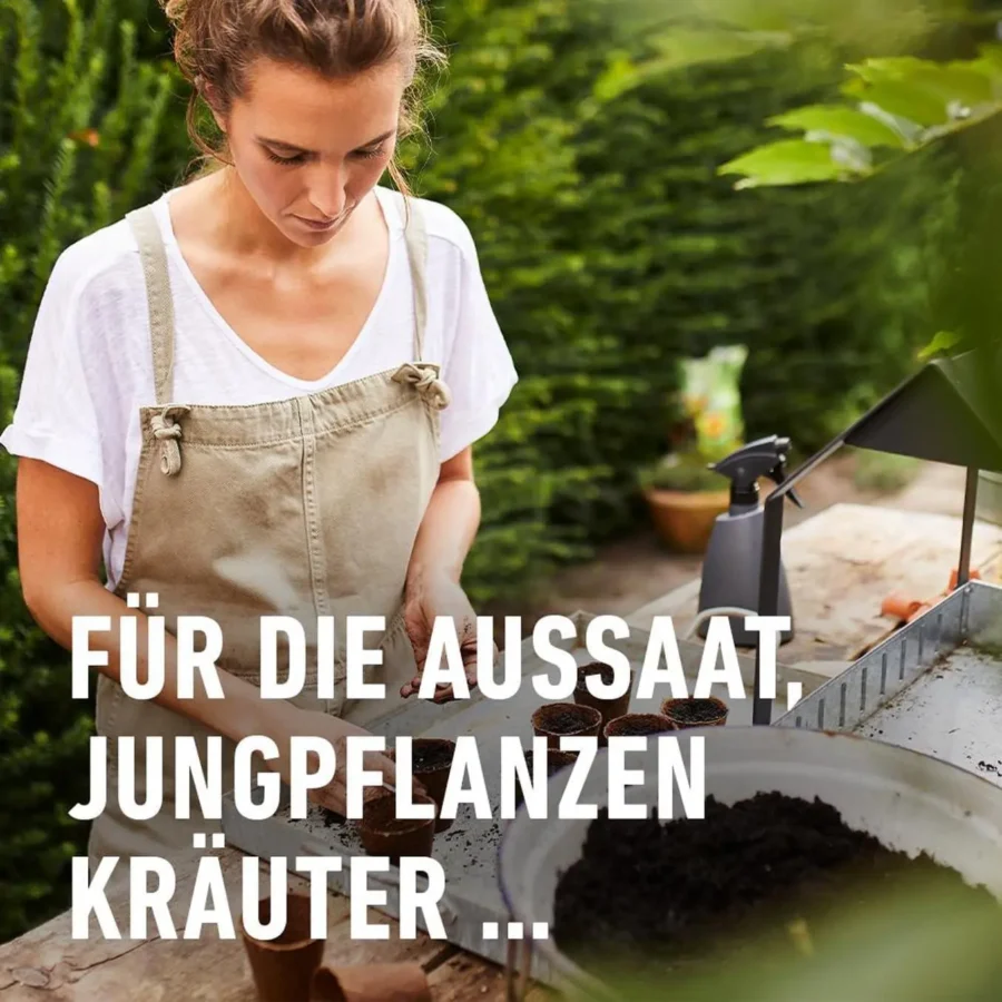 COMPO BIO Anzucht- und Kräutererde, torffrei, 10 Liter, ideal für gesundes Pflanzenwachstum auf Balkon und im Garten.