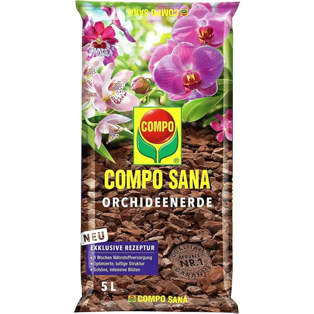 COMPO SANA Orchideenerde, 5 Liter, ideale Nährstoffversorgung für prächtige Orchideenblüten, lockere Struktur für optimale Wurzelentwicklung.