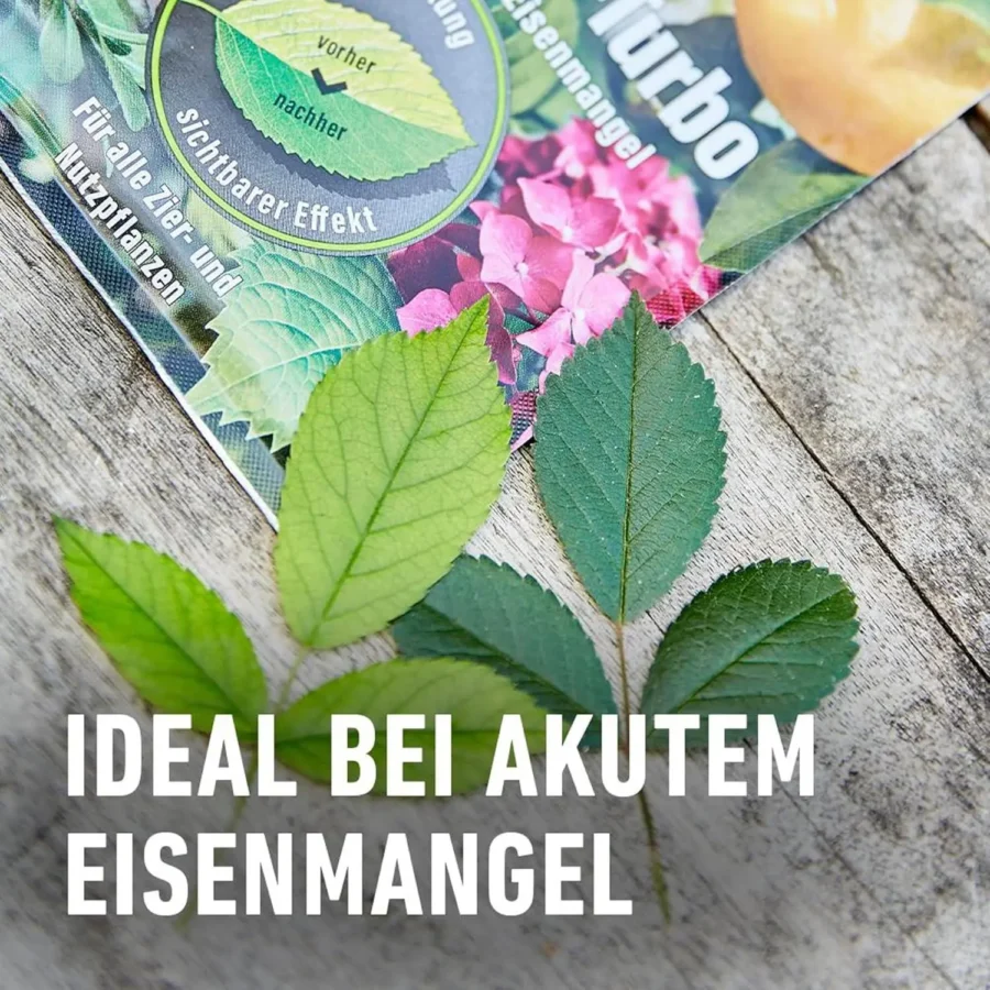COMPO Blattgrün Turbo, 20 g Minibeutel, ideal für kräftiges Pflanzenwachstum, nährstoffreich und einfach anwendbar.