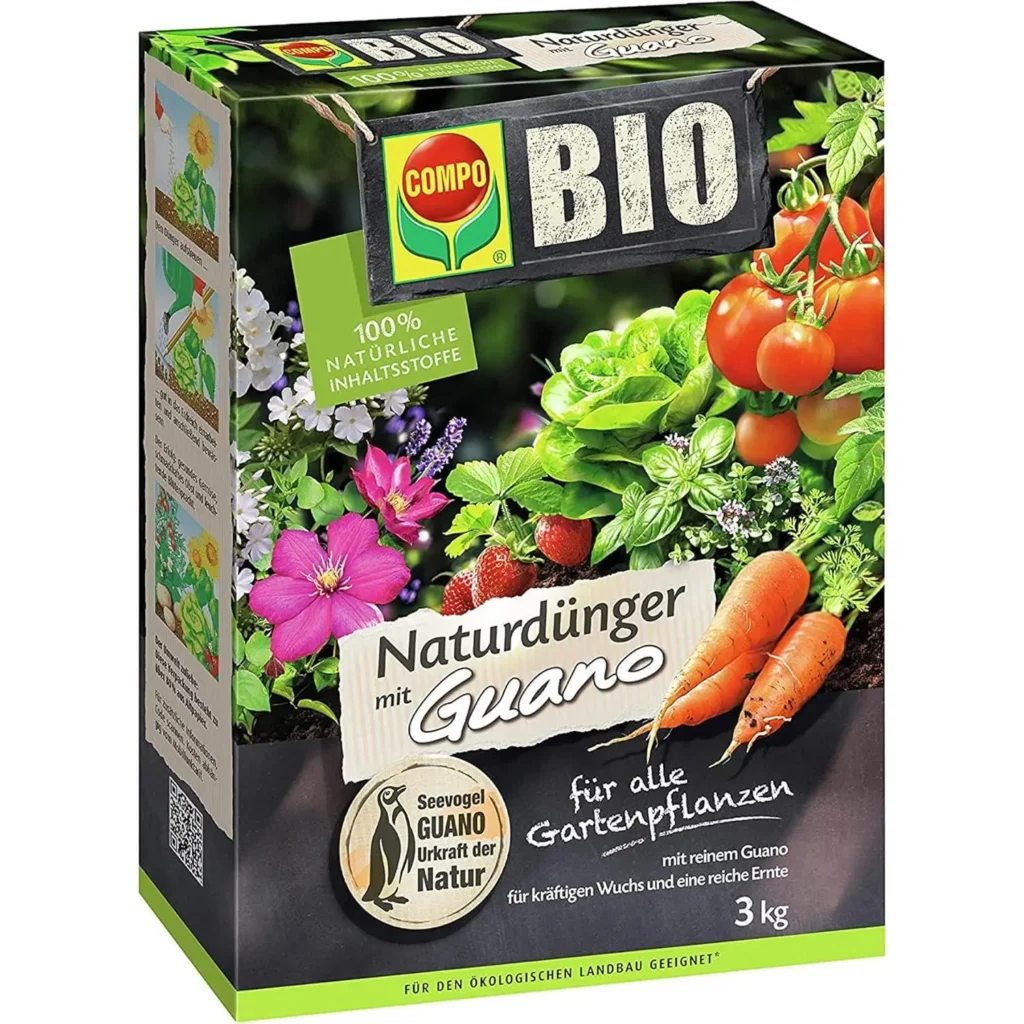 COMPO BIO Naturdünger Guano, 3 kg, ideal für kräftige Pflanzen und nachhaltig gesundes Wachstum.