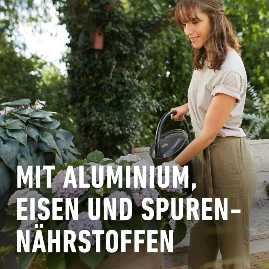 COMPO Spezialdünger für blaue Hortensien, 800 g, fördert kräftige Blütenfarbe und gesundes Wachstum, ideal für Gartenliebhaber.