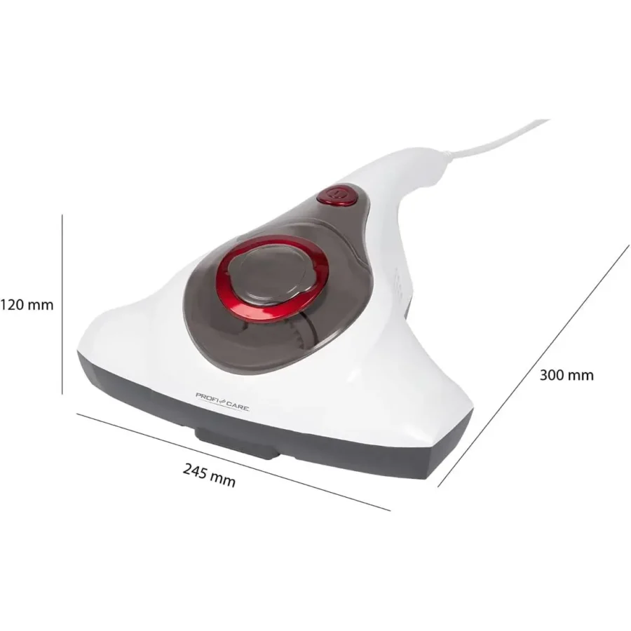 Milbensauger ProfiCare PC-MS-3079 in elegantem Weiß, leistungsstark und ideal zur Allergieprävention, entfernt effizient Milben und Allergene aus Textilien.