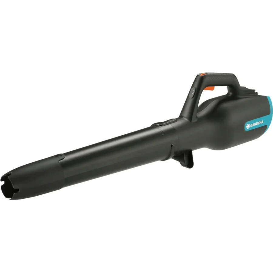 Gardena Akku-Gartenbläser PowerJet 18V, kraftvoll und kabellos, ideal für schnelles Blätterfegen im Garten.