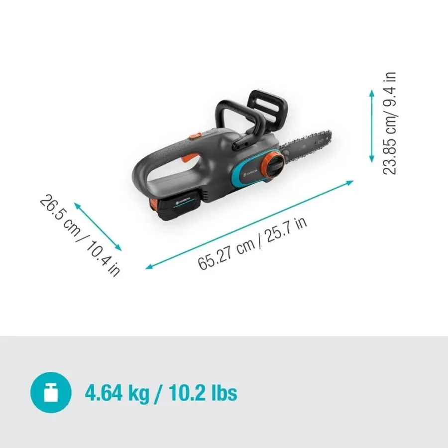 Gardena Akku-Kettensäge PowerSaw 250, 18V, leistungsstark und kabellos, ideal für präzise Schneidarbeiten im Garten.