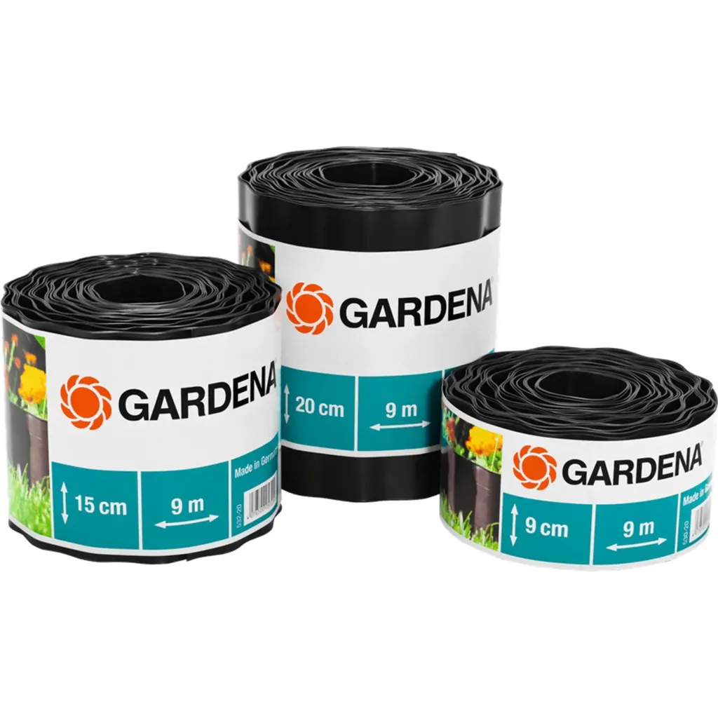 Gardena Beeteinfassung braun, 15 cm hoch, 9 m lang, ideal für klare Gartenstrukturen und optimale Beet-Abgrenzungen.