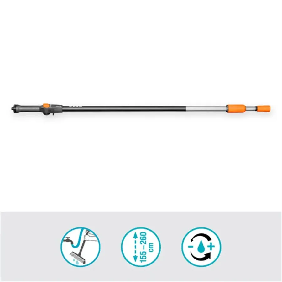 Gardena Cleansystem Teleskop-Stiel M/XL 4, ergonomisch, aus leichtem Aluminium, ideal für müheloses Reinigen von schwer zugänglichen Stellen.