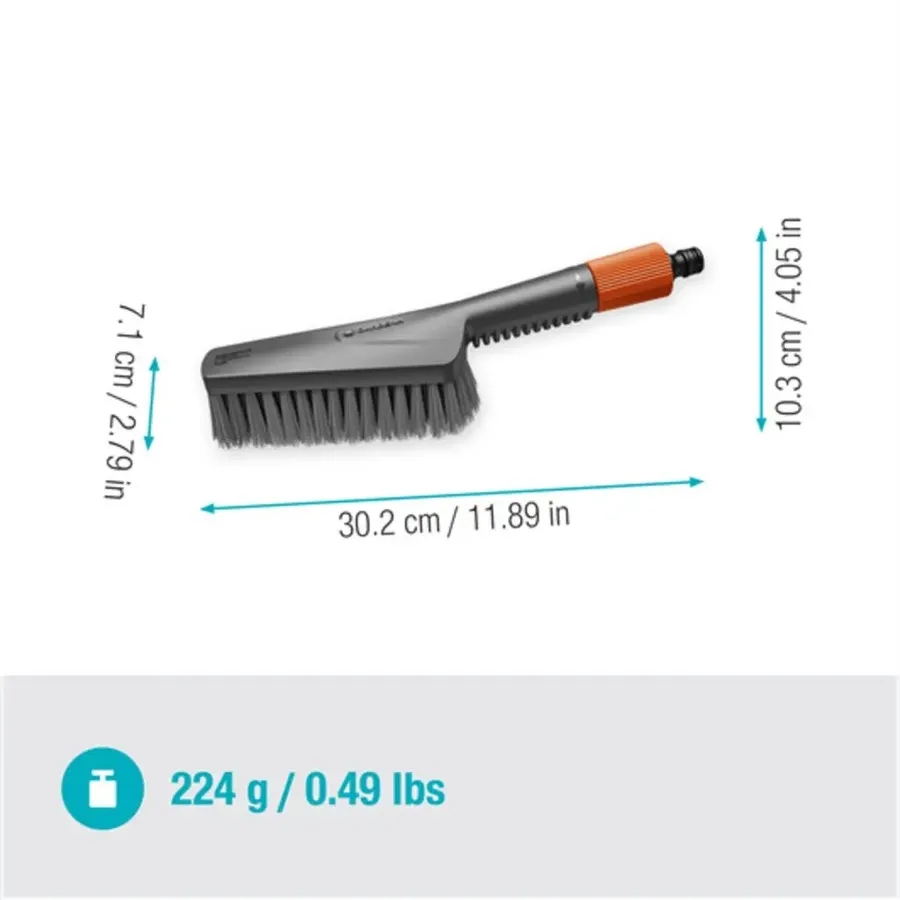 Gardena Cleansystem Wasch-Set mit Handbürste S, weich, ideal zum schonenden Reinigen von empfindlichen Oberflächen, inklusive zwei verschiedenen Aufsätzen.