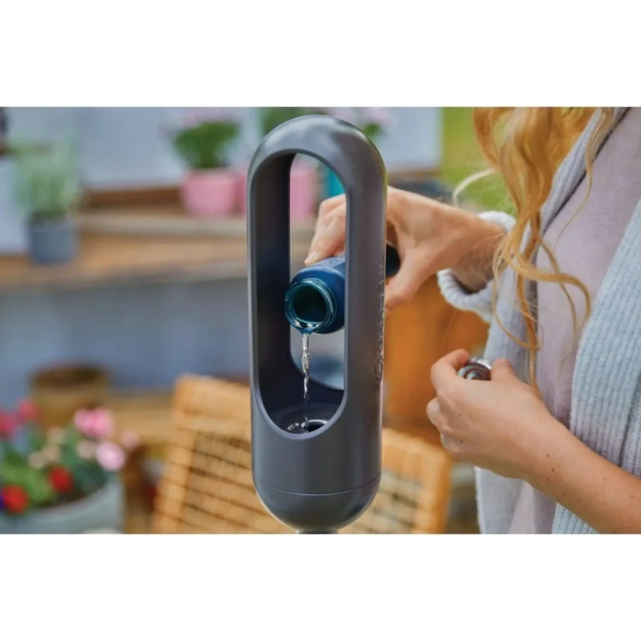 Gardena ClickUp Fackel 6, stilvolle Gartenbeleuchtung, 100 cm hoch, nachhaltig mit Edelstahl, perfektes Ambiente für entspannte Abende im Freien.