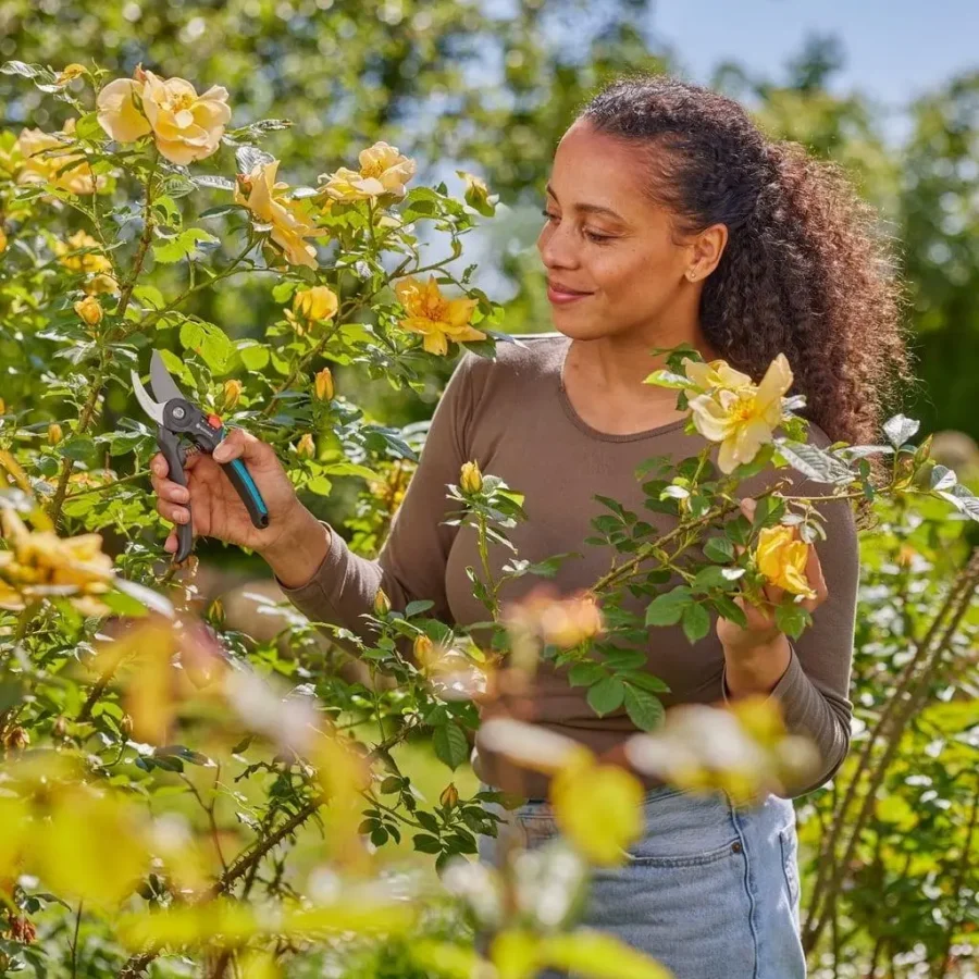 Gardena Gartenschere PremiumCut Flex 5, ergonomisch und leicht, ideal für präzise Schnitte im Garten, perfektes Werkzeug für Pflanzenliebhaber.