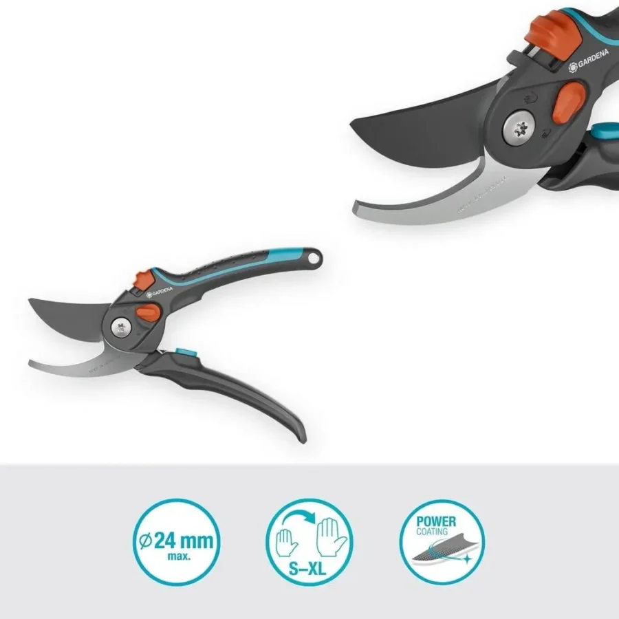 Gardena Gartenschere PremiumCut Pro Flex 2, ergonomisch, rostfreier Stahl, ideal für präzise Schnittarbeiten im Garten.