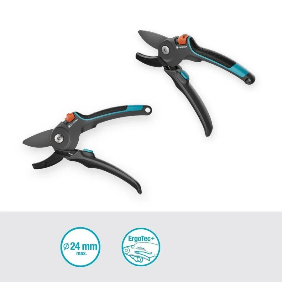 Gardena Gartenschere PremiumCut Pro für trockenes Holz, ergonomischer Griff, präzise Schnitte, ideal für Gartenarbeiten und Pflege von Obstbäumen.