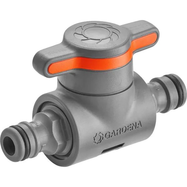 Gardena Kupplung mit Regulierventil für präzise Wassersteuerung, langlebig und robust, ideal zur Bewässerung Ihres Gartens.