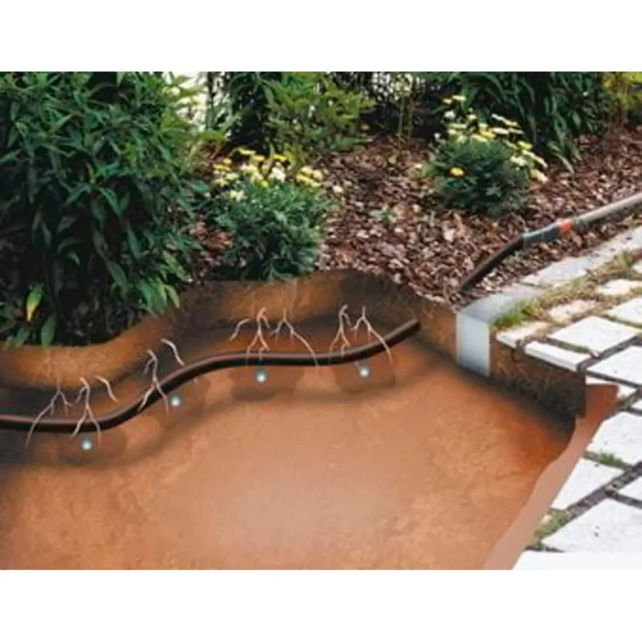 Gardena Micro-Drip-System Start-Set Pflanzreihen S, ideal für präzise Bewässerung von Blumenbeeten, Komplettset mit 5 m Tropfschläuchen.
