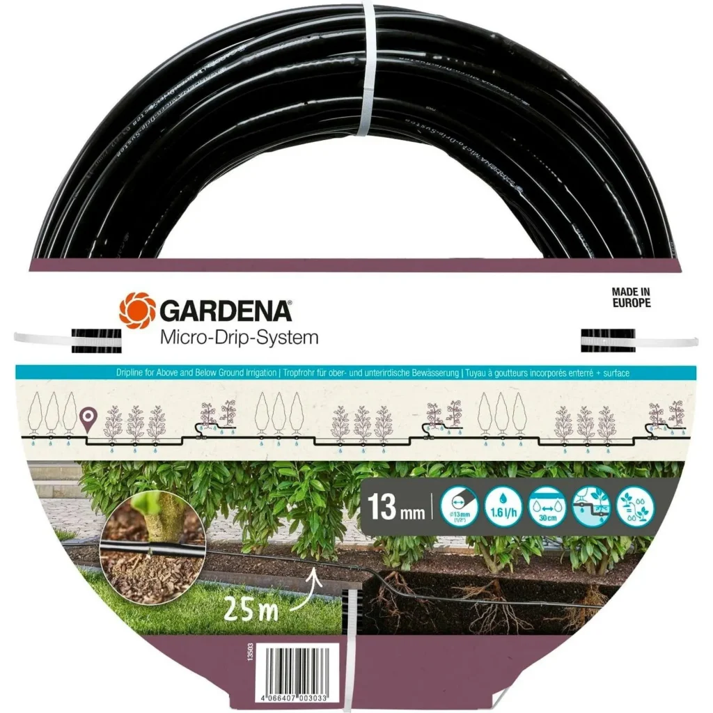 Gardena Micro-Drip-System Tropfrohr für optimale Bewässerung von Büschen und Hecken, 13 mm, ideal für effektive Pflanzenpflege.