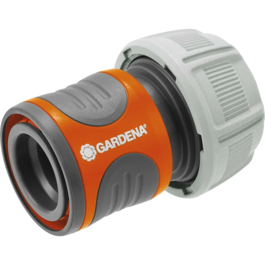 Gardena Schlauch-Anschluss-Satz 19mm für einfache Gartenschlauch-Verbindungen, robust und wetterbeständig, perfekt für alle gängigen Schlauchsysteme.