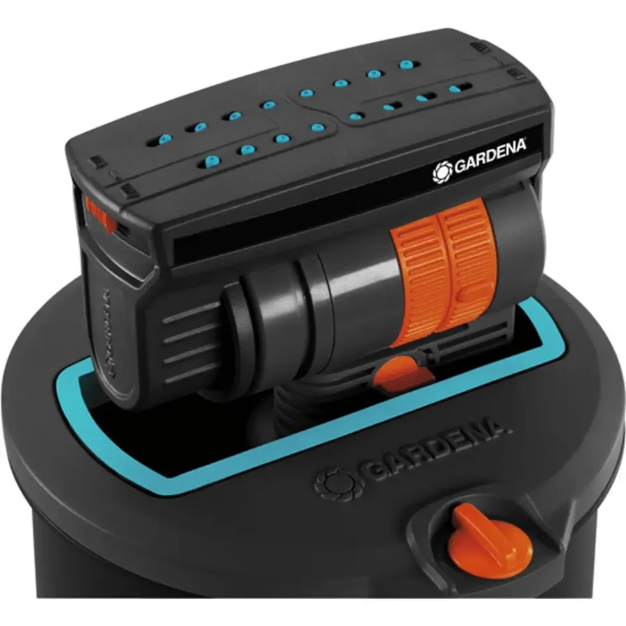 Gardena Sprinklersystem Versenk-Viereckregner OS 140-2, präzise Bewässerungslösung für Gartenflächen bis 140 m², optimal für gleichmäßige Pflanzenpflege.