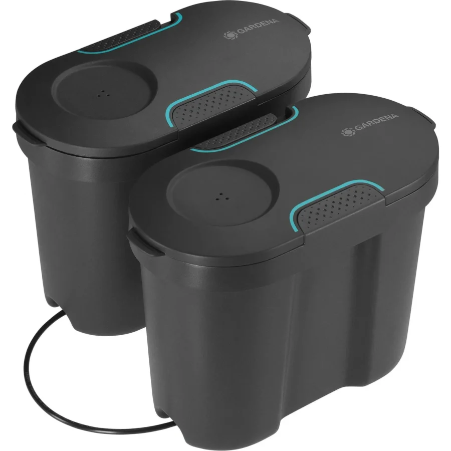 Gardena Urlaubsbewässerung mit Wasserbehälter, ideal für stressfreie Pflanzenpflege, inklusive integriertem Wasserreservoir.
