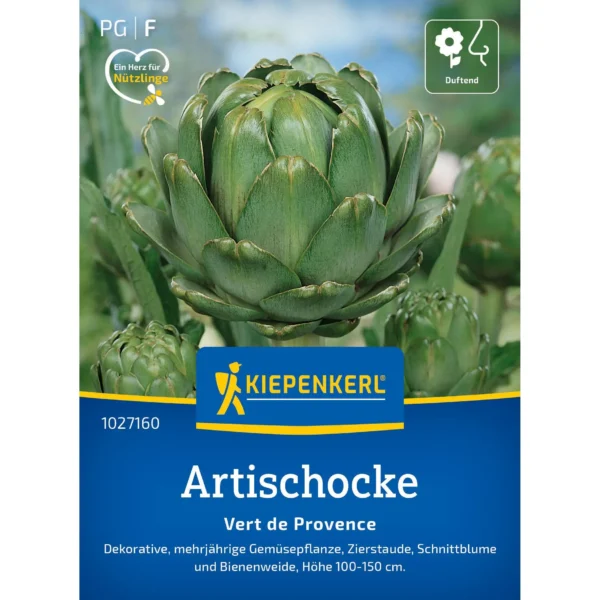Kiepenkerl Artischocke Vert de Provence, edle grüne Gemüsevariation, ideal für frische mediterrane Küche, robust und ertragreich.