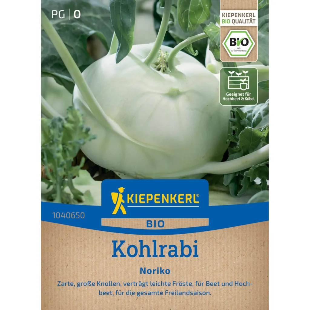 Kiepenkerl-BIO-Kohlrabi-Noriko, frischer, knackiger Kohlrabi, ideal für gesunde Ernährung, biologisch angebaut, vielfältig verwendbar.