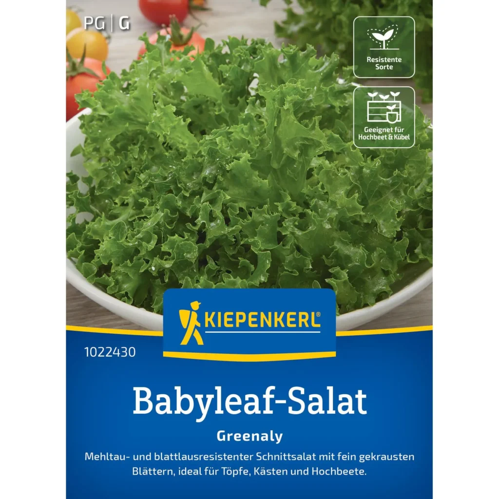 Kiepenkerl Babyleaf-Salat Greenaly, knackige Blätter, ideal für Salate, reich an Vitaminen, 100g Beutel.
