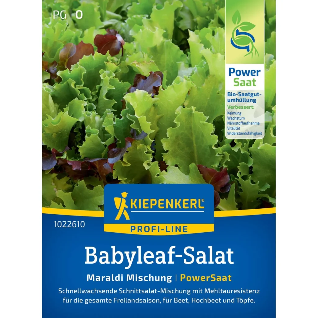 Kiepenkerl Babyleaf-Salat Maraldi-Mischung, perfekt für frische, gesunde Salate, 300 Samen, schnell wachsend und pflegeleicht.