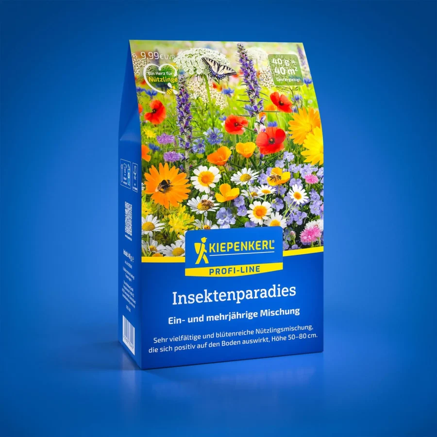 Kiepenkerl Blumenmischung Insektenparadies, bunt blühende Samen für eine insektenfreundliche Gartengestaltung, ideal für naturnahe Gärten.