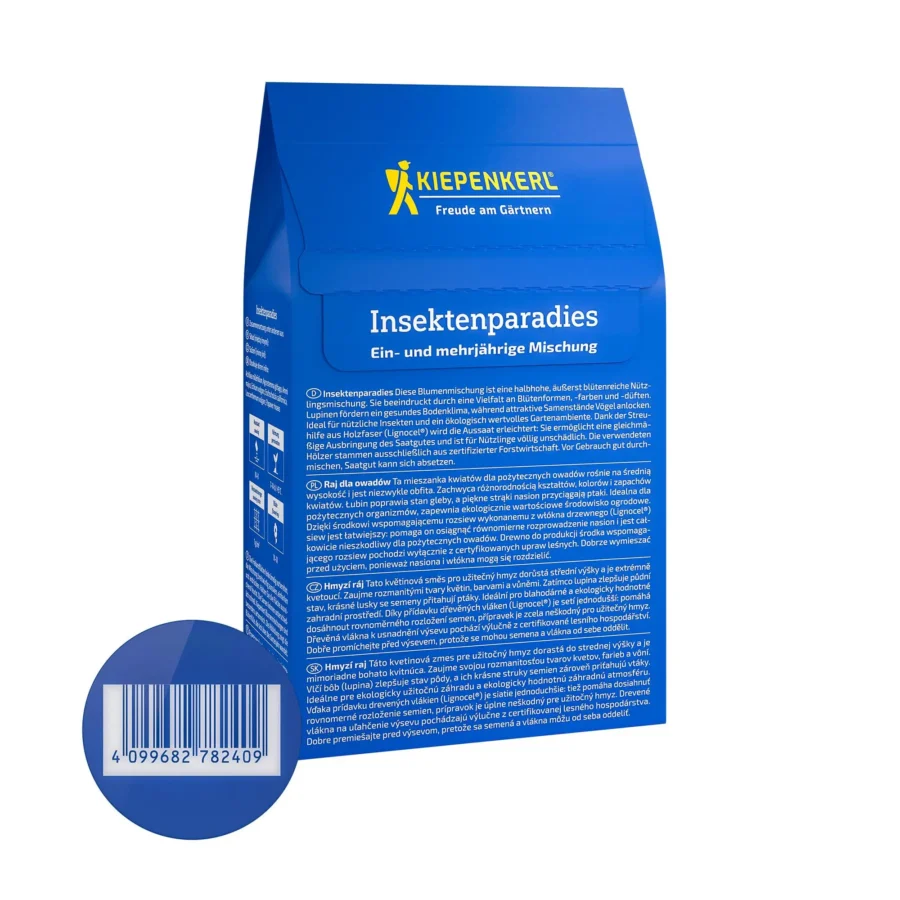 Kiepenkerl Blumenmischung Insektenparadies, blühende Vielfalt für heimische Insekten, ideal für Garten und Balkon, enthält 8 Sorten.