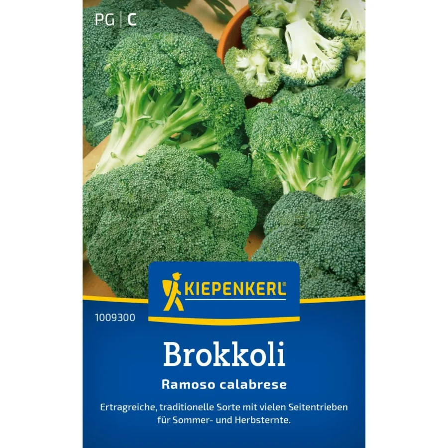 Kiepenkerl Brokkoli Ramoso Calabrese, aromatischer, langlebiger Gemüsefavorit, ideal für gesunde Ernährung und reichhaltige Ernte.