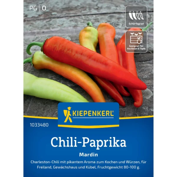 Kiepenkerl Chili-Paprikasamen Mardin für würzige Geschmackserlebnisse, 10 Samen, ideal für Balkon und Garten