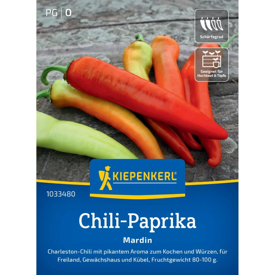 Kiepenkerl Chili-Paprikasamen Mardin für würzige Geschmackserlebnisse, 10 Samen, ideal für Balkon und Garten