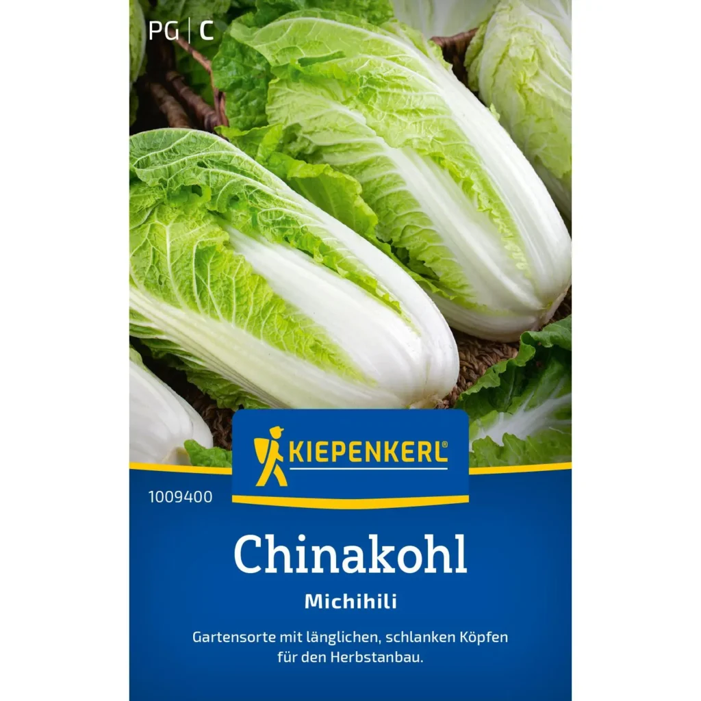 Kiepenkerl Chinakohl Michihili, knackig und aromatisch, ideal für gesunde asiatische Gerichte, hochwachsen bis 60 cm.