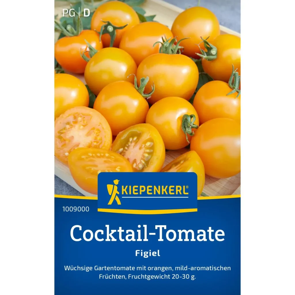 Kiepenkerl Cocktail-Tomate Figiel, süß und aromatisch, ideal für Balkon und Terrasse, robust und ertragreich.