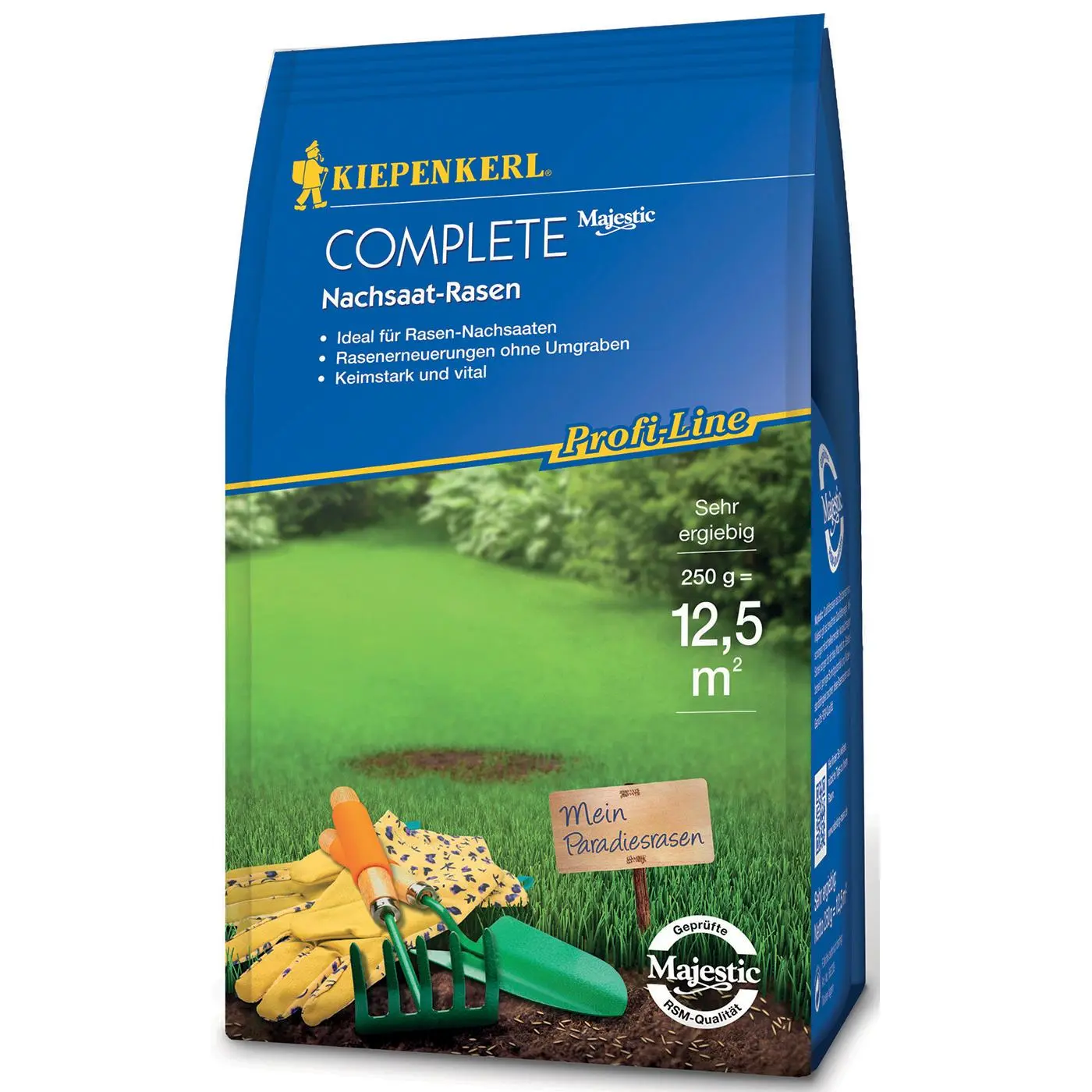 Complete Nachsaat-Rasensamen, 0,25 kg 1 Kiepenkerl Complete Nachsaat-Rasensamen, 0,25 kg, ideal für eine dichte, grüne Rasenfläche, schnelle Ansaat und hochwertige Mischung.