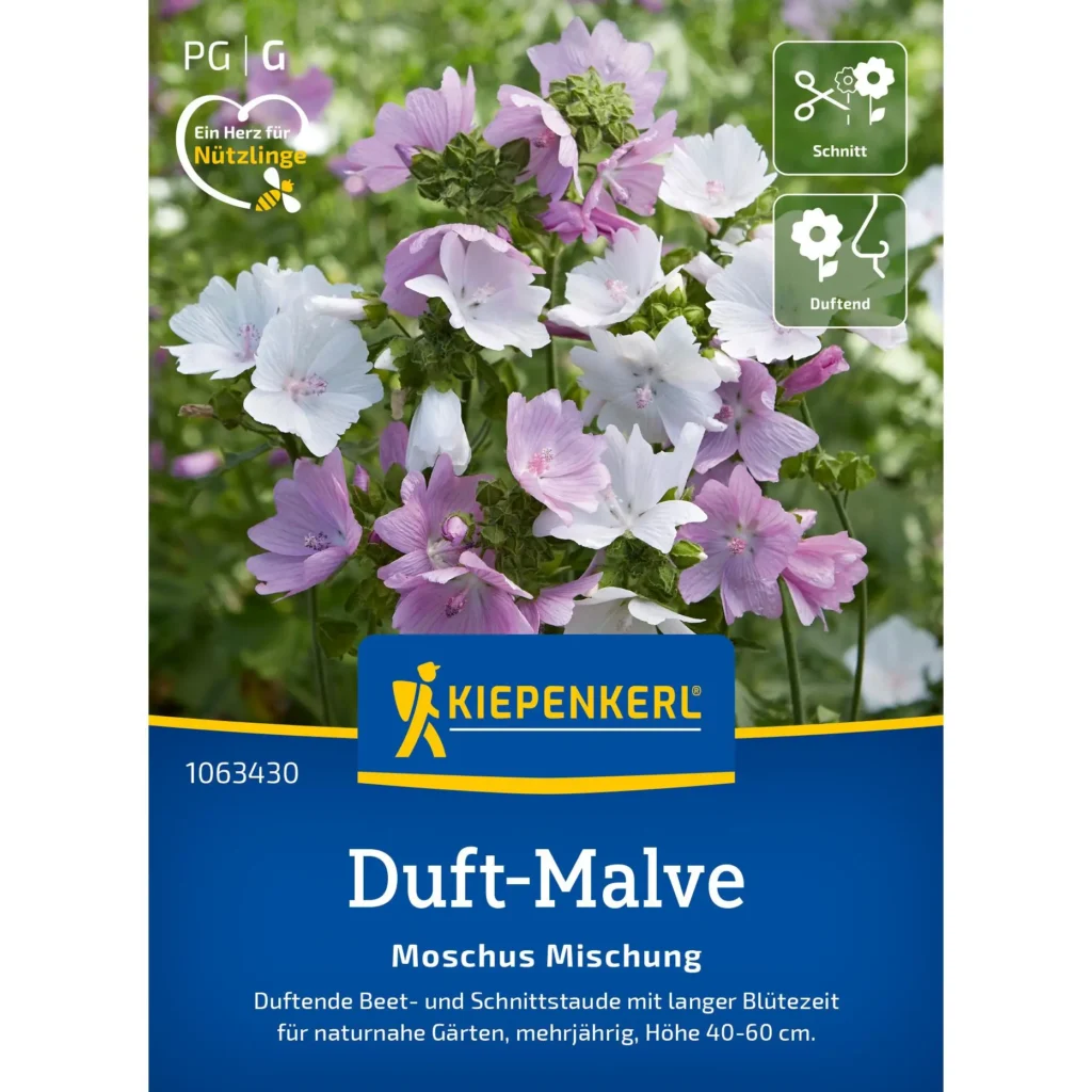 Kiepenkerl Duft-Malve Moschus Mischung, pflegeleichte Pflanzenmischung für duftende Gärten, ideal für Sommerblüten.