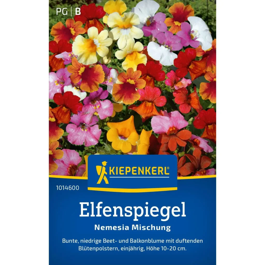 Kiepenkerl Elfenspiegel-Nemesia-Mischung, farbenfrohe Saatgut-Mischung für bezaubernde Blumenbeete, ideal für Balkon und Garten.