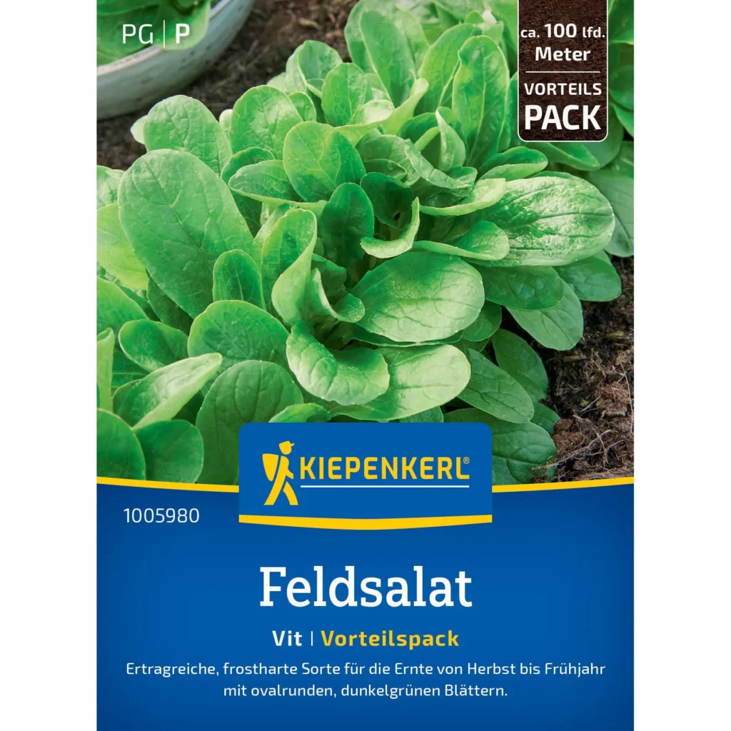 Kiepenkerl Feldsalat Vit Vorteilspackung, 100 g, reich an Vitaminen, ideal für gesunde Salate und einfache Anzucht im Garten.
