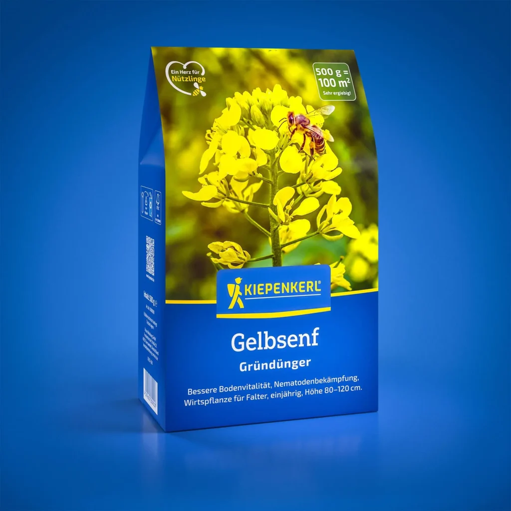 Kiepenkerl Gelbsenf 0,5 kg, ideal für knackige Salate und gesunde Ernährung, sorgt für reichliche Ernten im eigenen Garten.