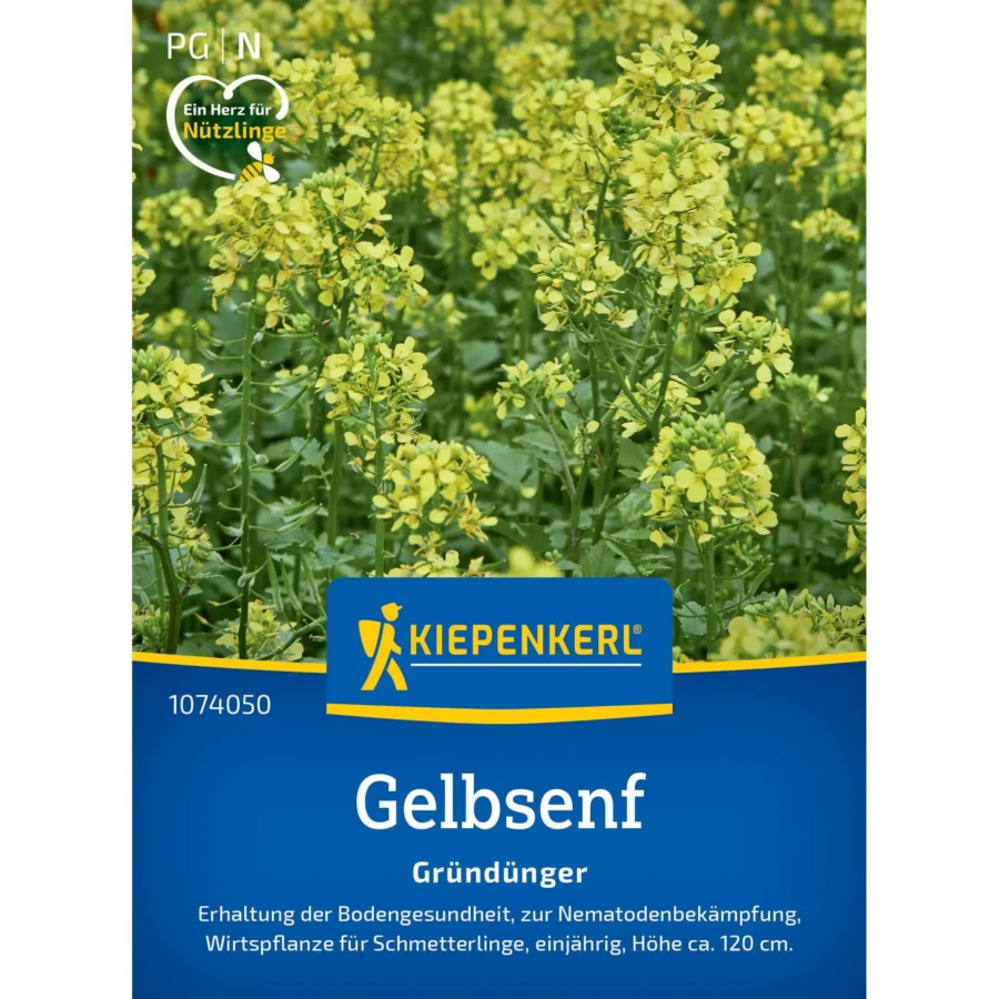 Kiepenkerl Gelbsenfsamen für gesunden, aromatischen Senfanbau, 100 g, ideal für den eigenen Garten oder Balkon.