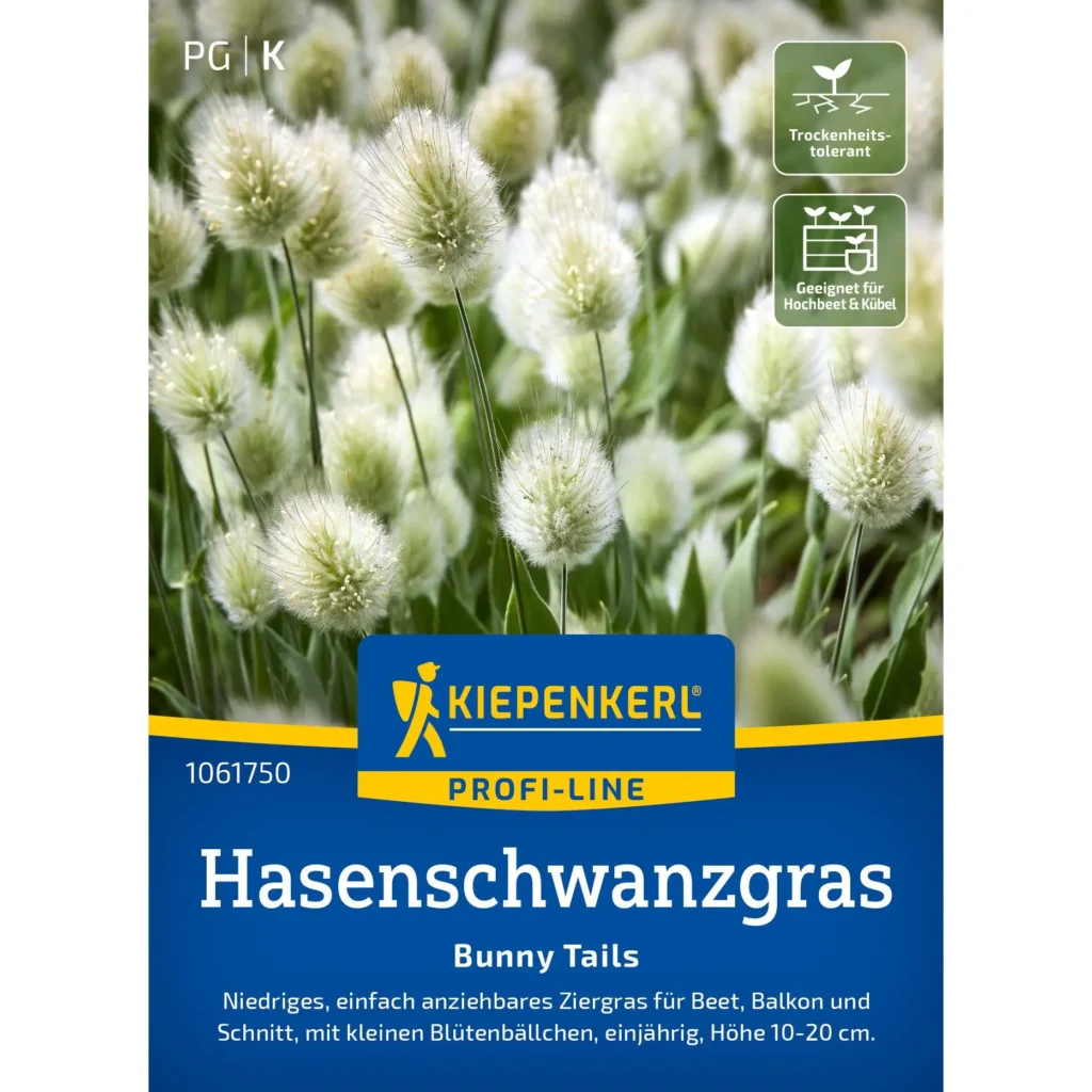 Kiepenkerl Hasenschwanzgrassamen &apos;Bunny Tails&apos;, perfekte Dekoration für Garten und Balkon, pflegeleicht und robust im Wachstum.