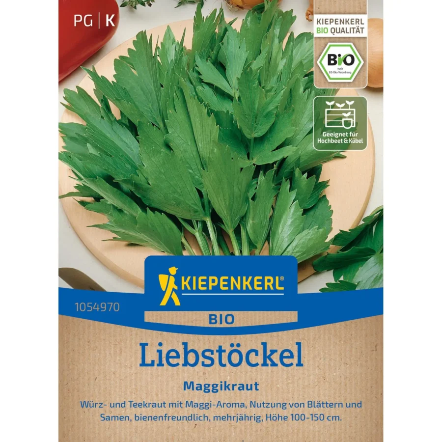 Kiepenkerl Liebstöckelsamen für aromatischen Geschmack, ideal für Kräutergärten, 100% natürlich, reich an Vitaminen.